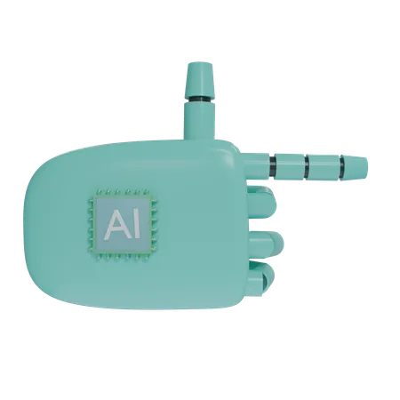 Robot Hand Pointing Right Turquoise  3D Icon