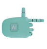 Robot Hand Pointing Right Turquoise