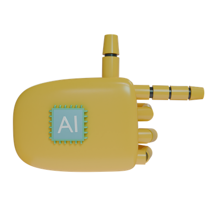 Robot Hand PointingRight Amber  3D Icon