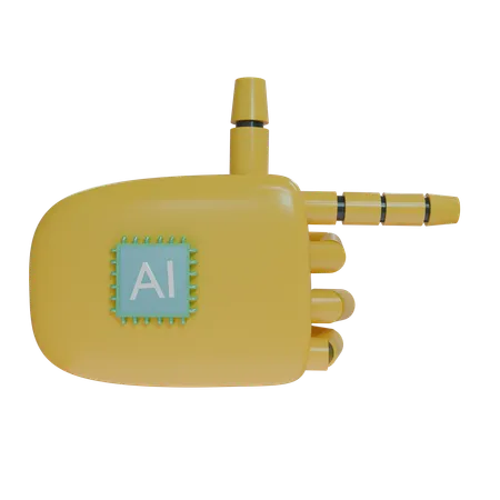 Robot Hand PointingRight Amber  3D Icon
