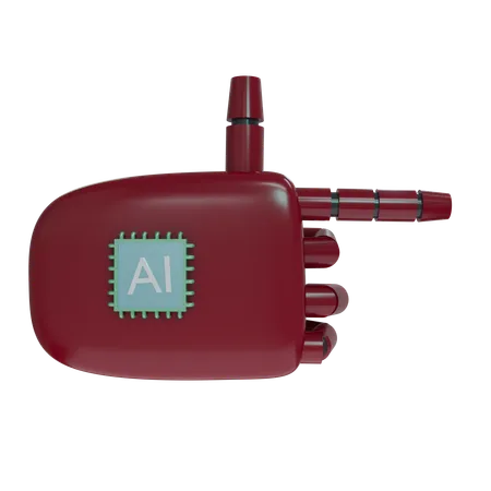 Robot Hand PointingRight Burgundy  3D Icon
