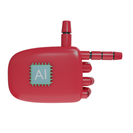 Robot Hand PointingRight Crimson  3D Icon