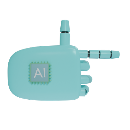 Robot Hand PointingRight Cyan  3D Icon
