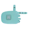 Robot Hand PointingRight Cyan