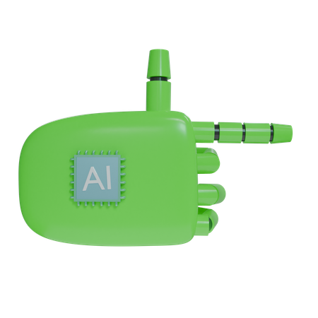 Robot Hand PointingRight Green  3D Icon