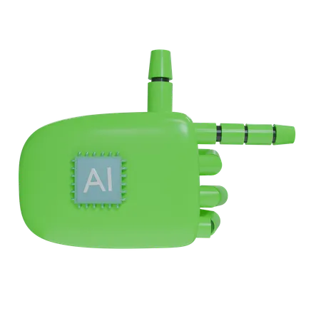 Robot Hand PointingRight Green  3D Icon