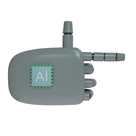 Robot Hand PointingRight Grey  3D Icon