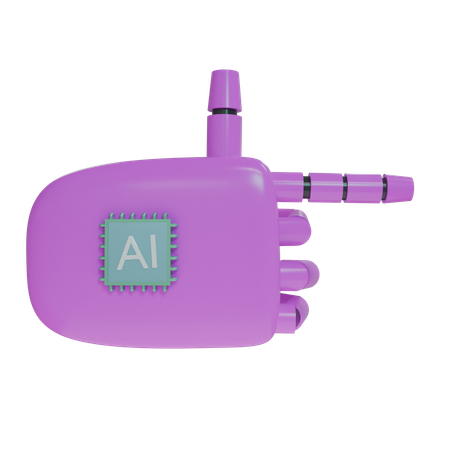 Robot Hand PointingRight Magenta  3D Icon