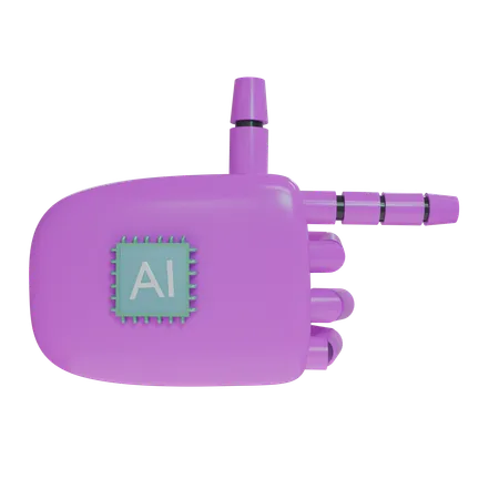 Robot Hand PointingRight Magenta  3D Icon