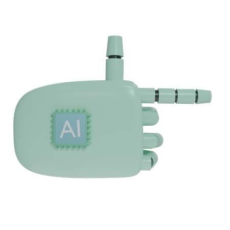 Robot Hand PointingRight MintGreen  3D Icon