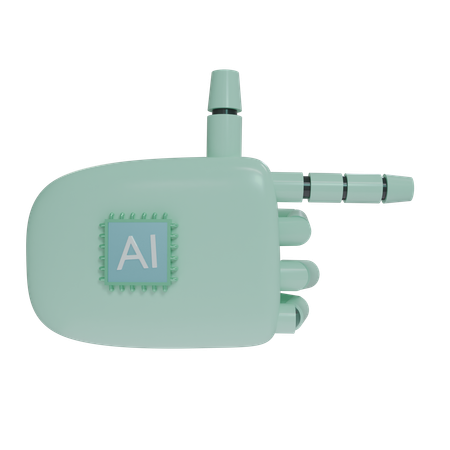 Robot Hand PointingRight MintGreen  3D Icon