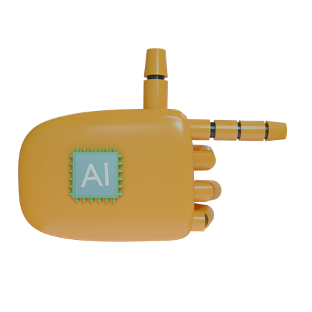 Robot Hand PointingRight Orange  3D Icon