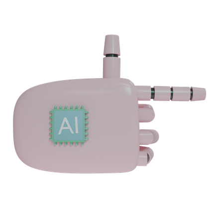 Robot Hand PointingRight Pink  3D Icon