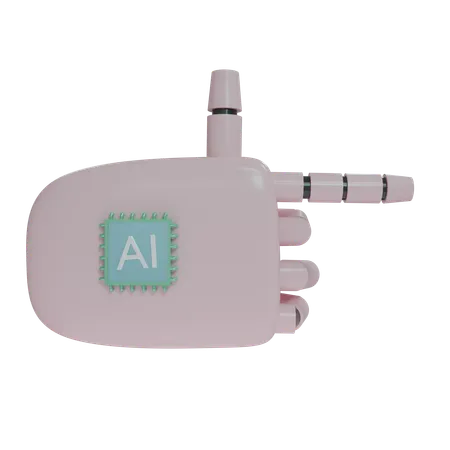 Robot Hand PointingRight Pink  3D Icon