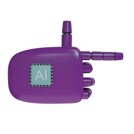 Robot Hand PointingRight Purple  3D Icon