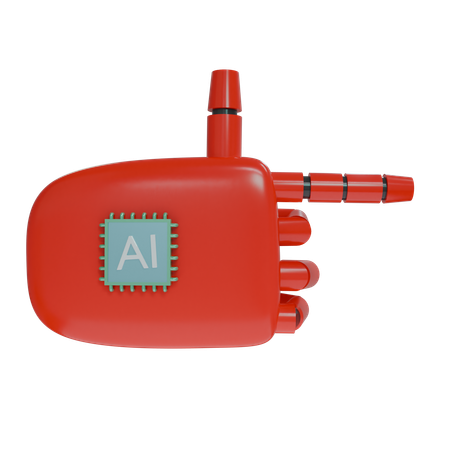 Robot Hand PointingRight Red  3D Icon