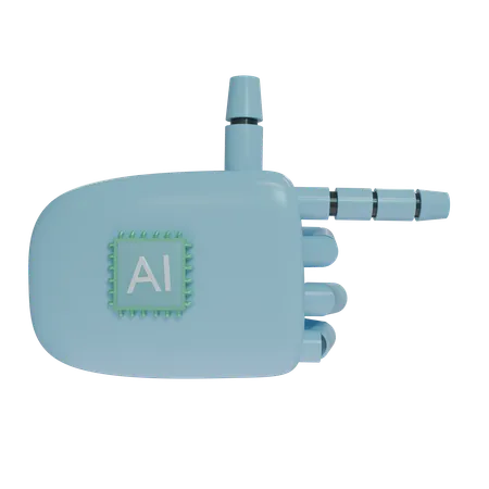 Robot Hand PointingRight SkyBlue  3D Icon