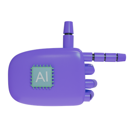 Robot Hand PointingRight Violet  3D Icon