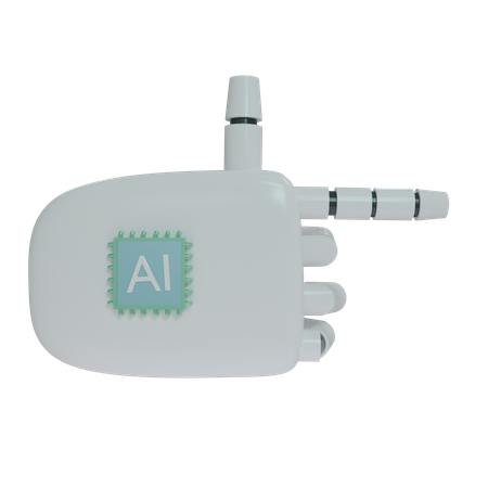Robot Hand PointingRight White  3D Icon