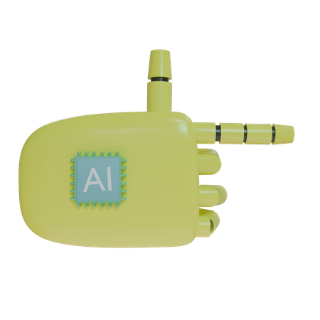 Robot Hand PointingRight Yellow  3D Icon