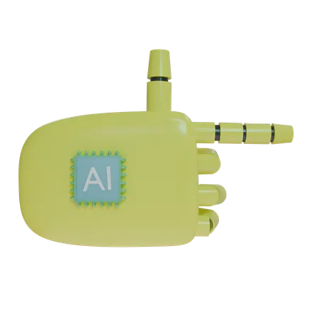 Robot Hand PointingRight Yellow  3D Icon