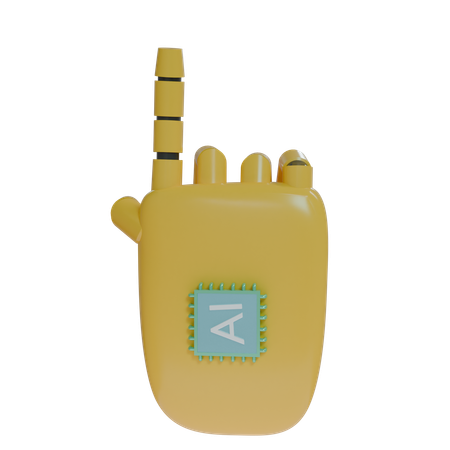 Robot Hand PointUp Amber  3D Icon