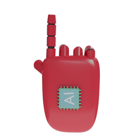 Robot Hand PointUp Crimson  3D Icon