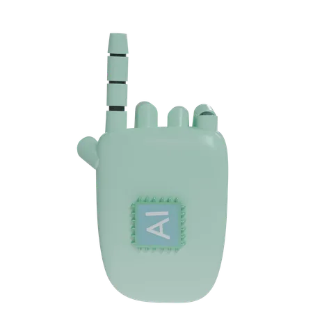 Robot Hand PointUp MintGreen  3D Icon