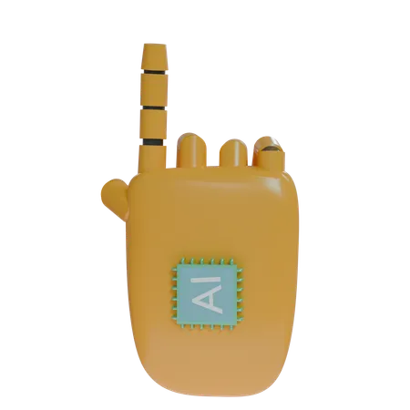 Robot Hand PointUp Orange  3D Icon