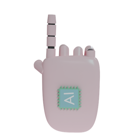 Robot Hand PointUp Pink  3D Icon