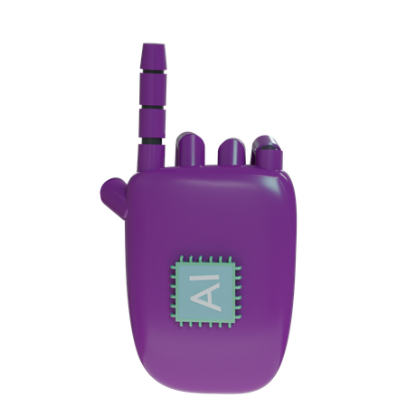 Robot Hand PointUp Purple  3D Icon
