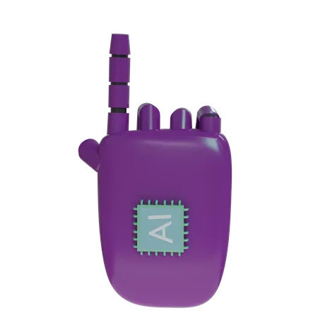 Robot Hand PointUp Purple  3D Icon