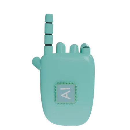 Robot Hand PointUp Turquoise  3D Icon
