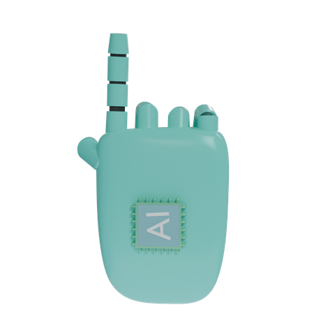 Robot Hand PointUp Turquoise  3D Icon