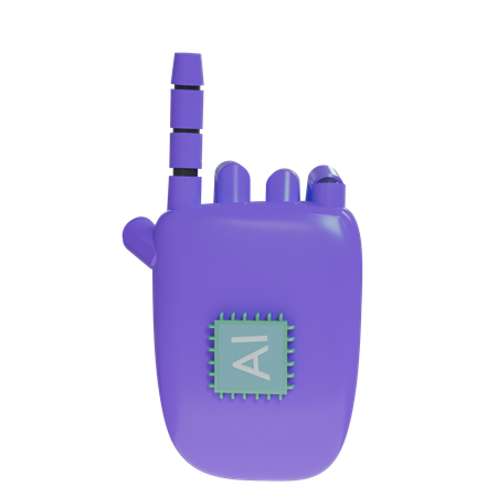 Robot Hand PointUp Violet  3D Icon