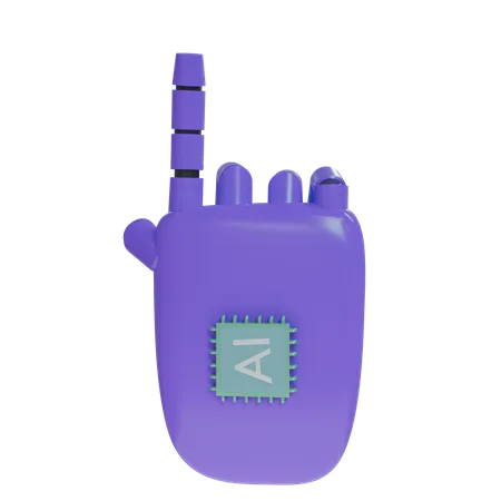 Robot Hand PointUp Violet  3D Icon