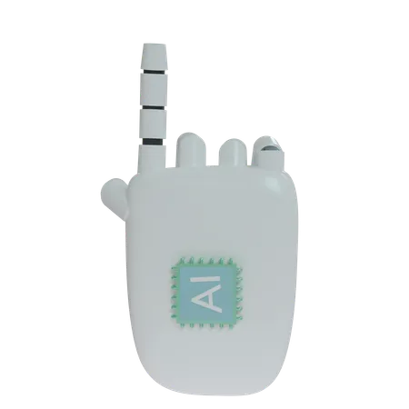 Robot Hand PointUp White  3D Icon