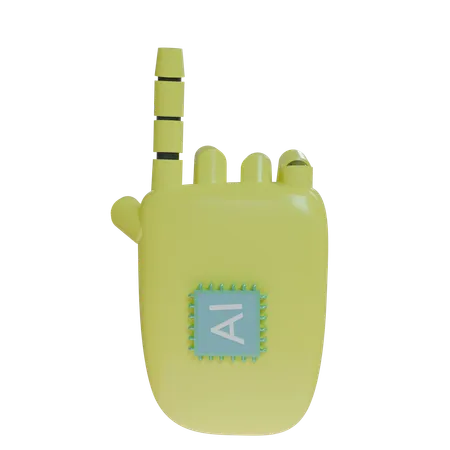 Robot Hand PointUp Yellow  3D Icon