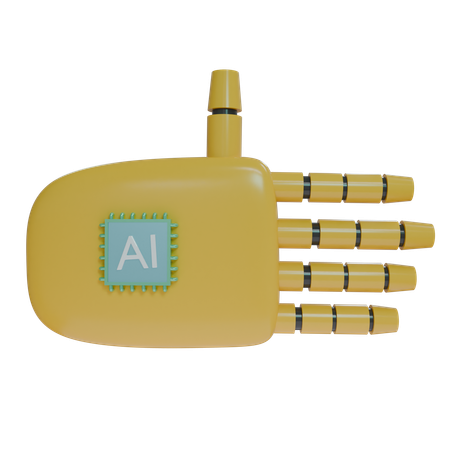 Robot Hand Rest Amber  3D Icon