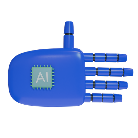 Robot Hand Rest Blue  3D Icon