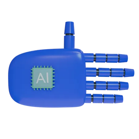 Robot Hand Rest Blue  3D Icon