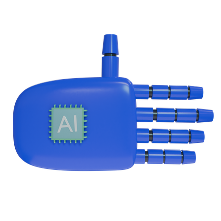 Robot Hand Rest Blue  3D Icon