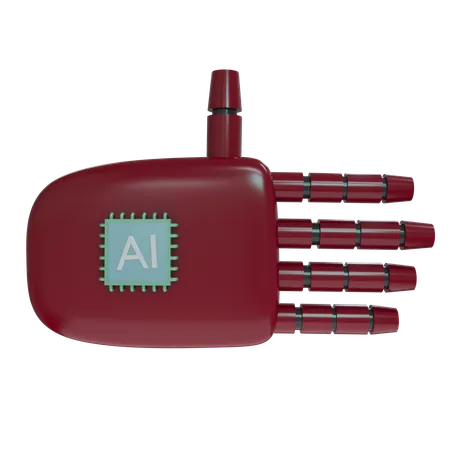 Robot Hand Rest Burgundy  3D Icon