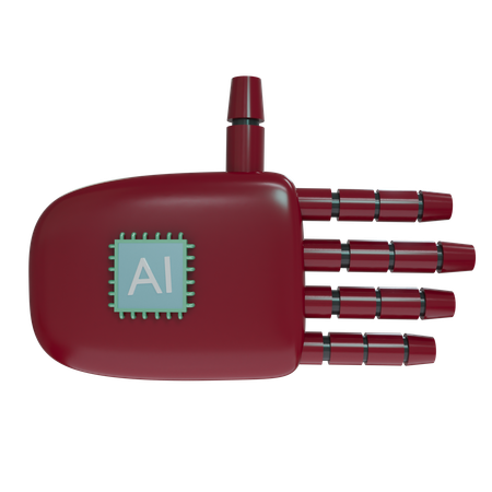 Robot Hand Rest Burgundy  3D Icon