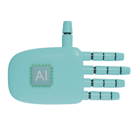 Robot Hand Rest Cyan  3D Icon