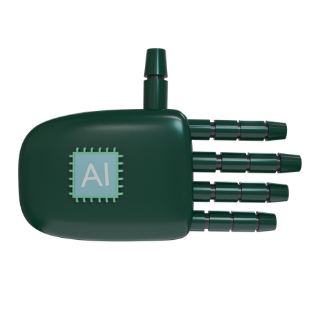 Robot Hand Rest Emerald  3D Icon