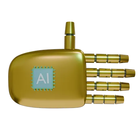 Robot Hand Rest Gold  3D Icon