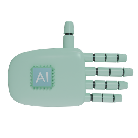 Robot Hand Rest MintGreen  3D Icon