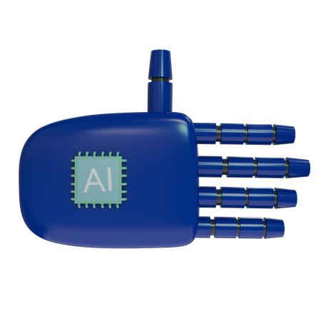 Robot Hand Rest Navy  3D Icon