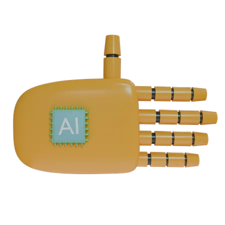 Robot Hand Rest Orange  3D Icon